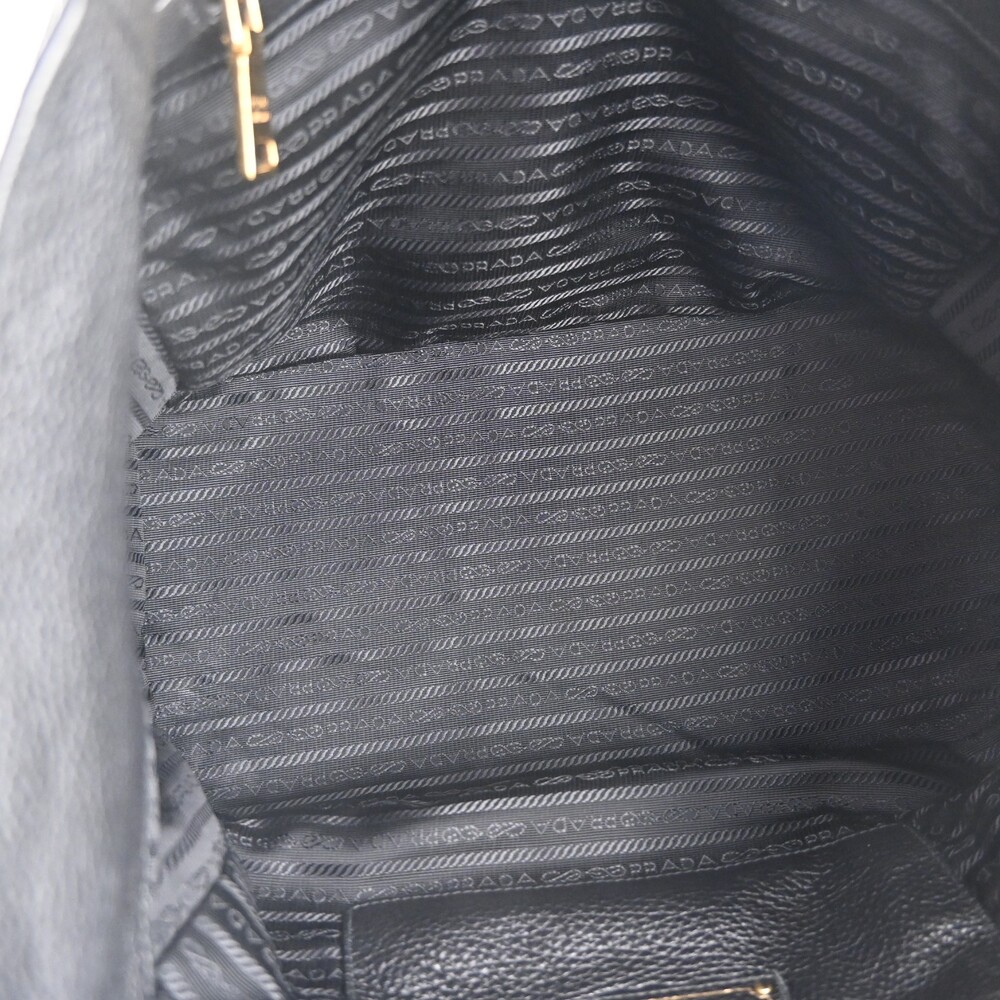 Auth Prada Logos Leather Hand Bag Black #259303P53B - Picture 15 of 15